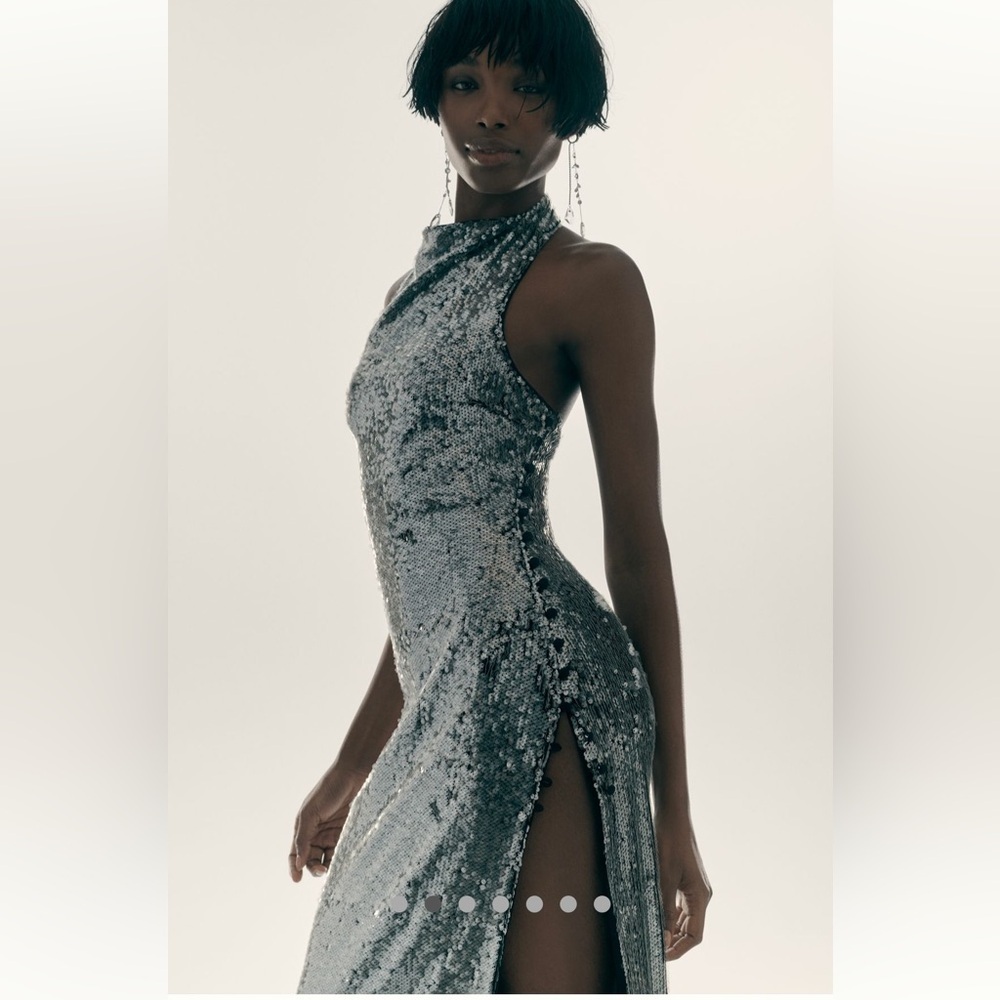 🎉SUPER RARE🎉 Anthropologie NWT MISHA Matilda Sequin Maxi Dress size L. - Picture 4 of 12